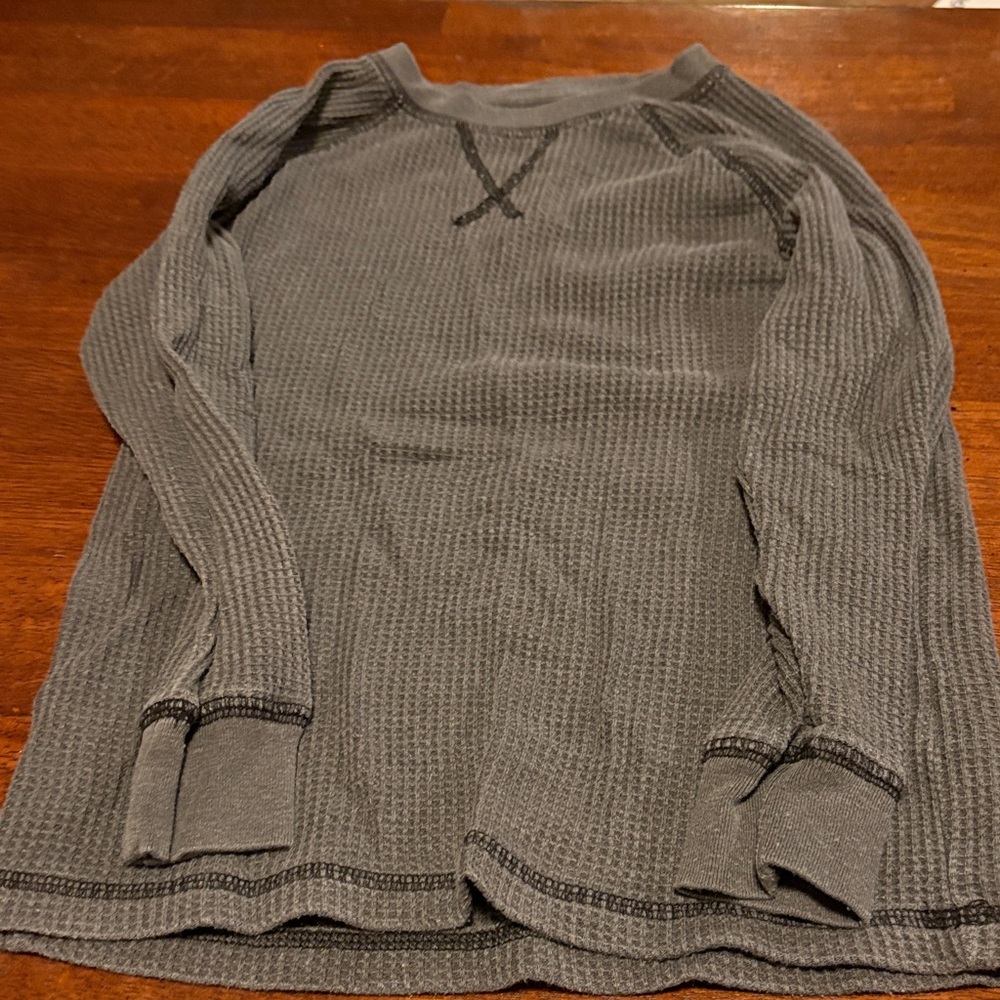 Gray Waffle Knit Boy's Sweater